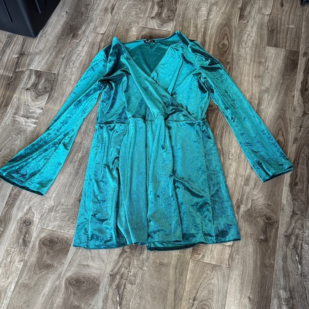Express Teal Wrap Dress
